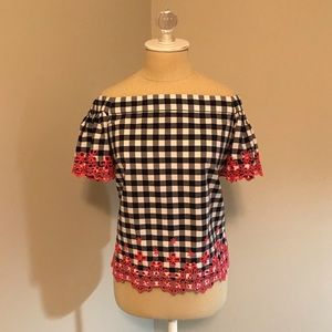 Draper James Gingham OTS Top